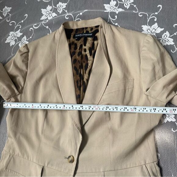 Dolce & Gabbana Tan Single Button Blazer with Shawl Collar Sz 48 Euro - Picture 10 of 16